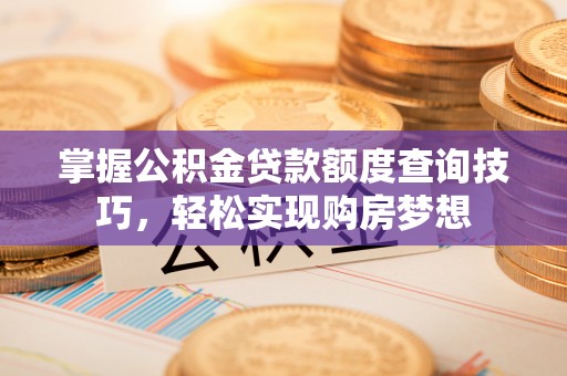 让胡路掌握公积金贷款额度查询技巧，轻松实现购房梦想