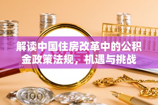 让胡路解读中国住房改革中的公积金政策法规，机遇与挑战