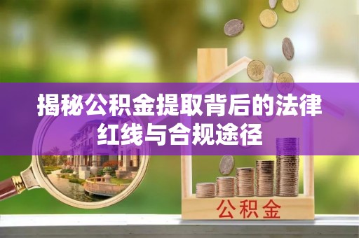 让胡路揭秘公积金提取背后的法律红线与合规途径