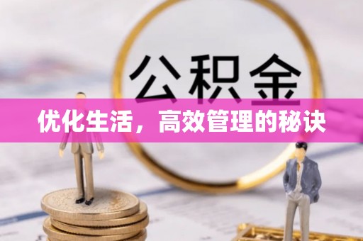 让胡路优化生活，高效管理的秘诀