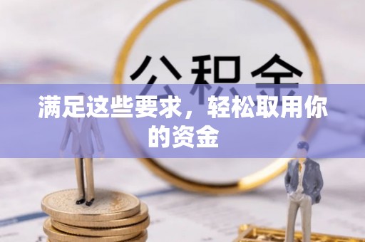 让胡路满足这些要求，轻松取用你的资金